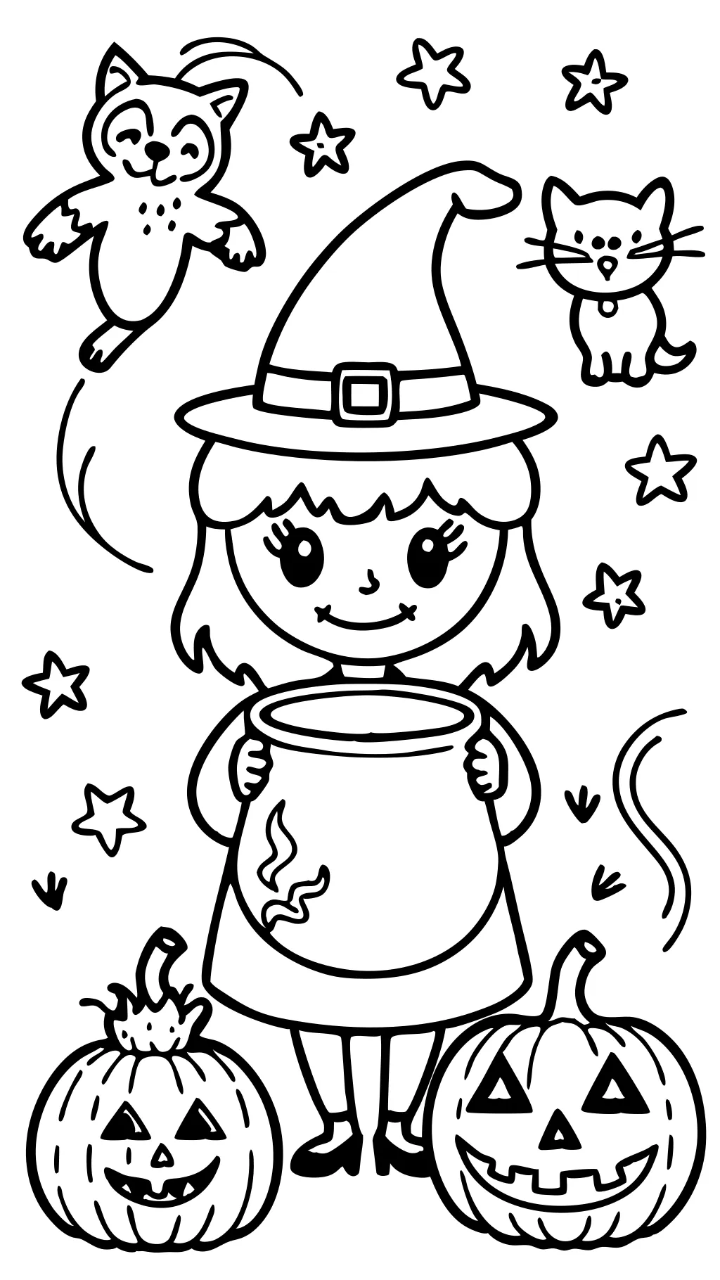 coloriages d’Halloween de sorcière